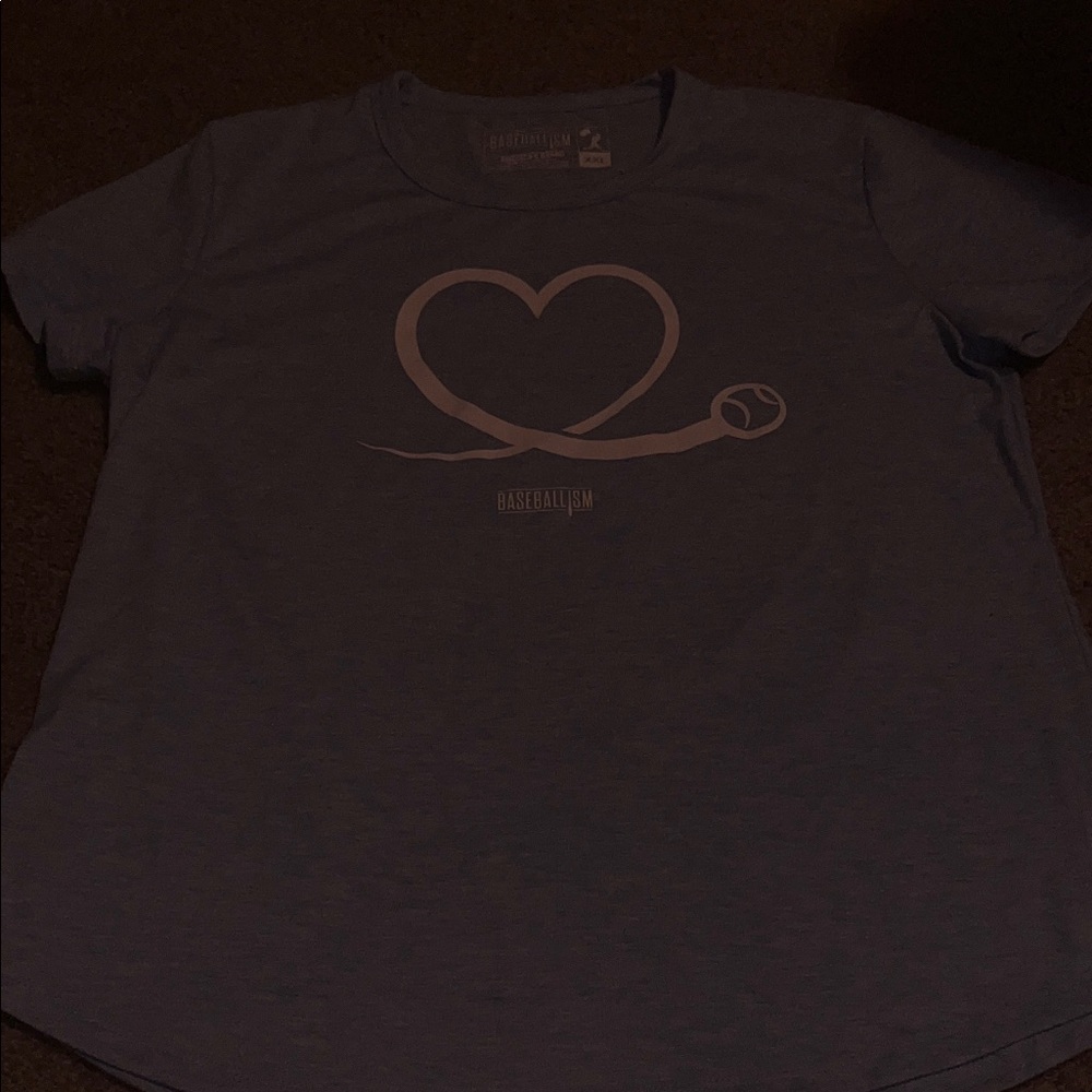 Baseballism Blue Heart Short Sleeve Tee - Picture 4 of 5